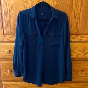 Ann Taylor Camp Shirt - Navy Size M